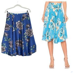 Yumi Kim Blue Floral Cassidi Midi Circle Skirt | Size S